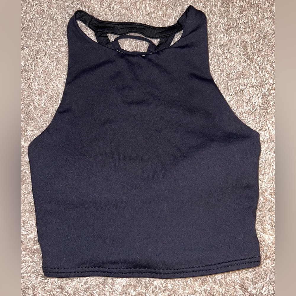 Alo Black Tank Top Lace Up Back - Small